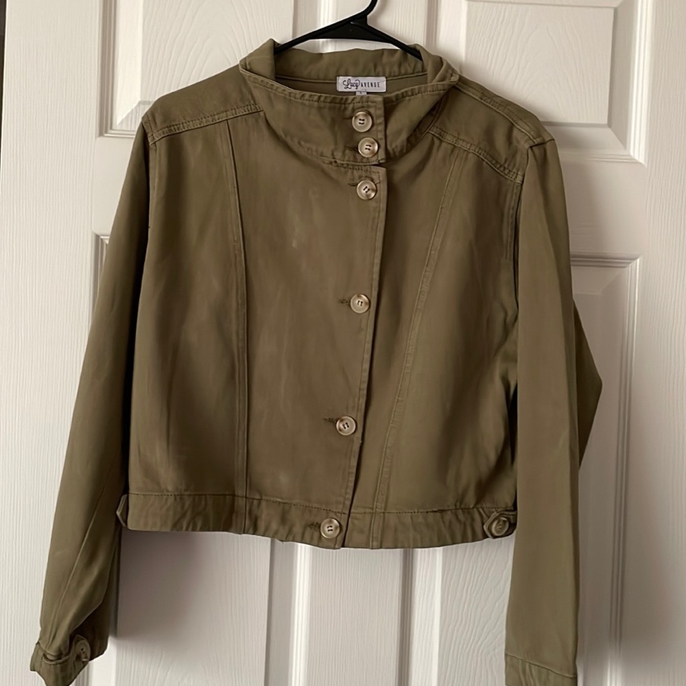 Lucy Avenue , Green, Cropped- Utility style Jacket